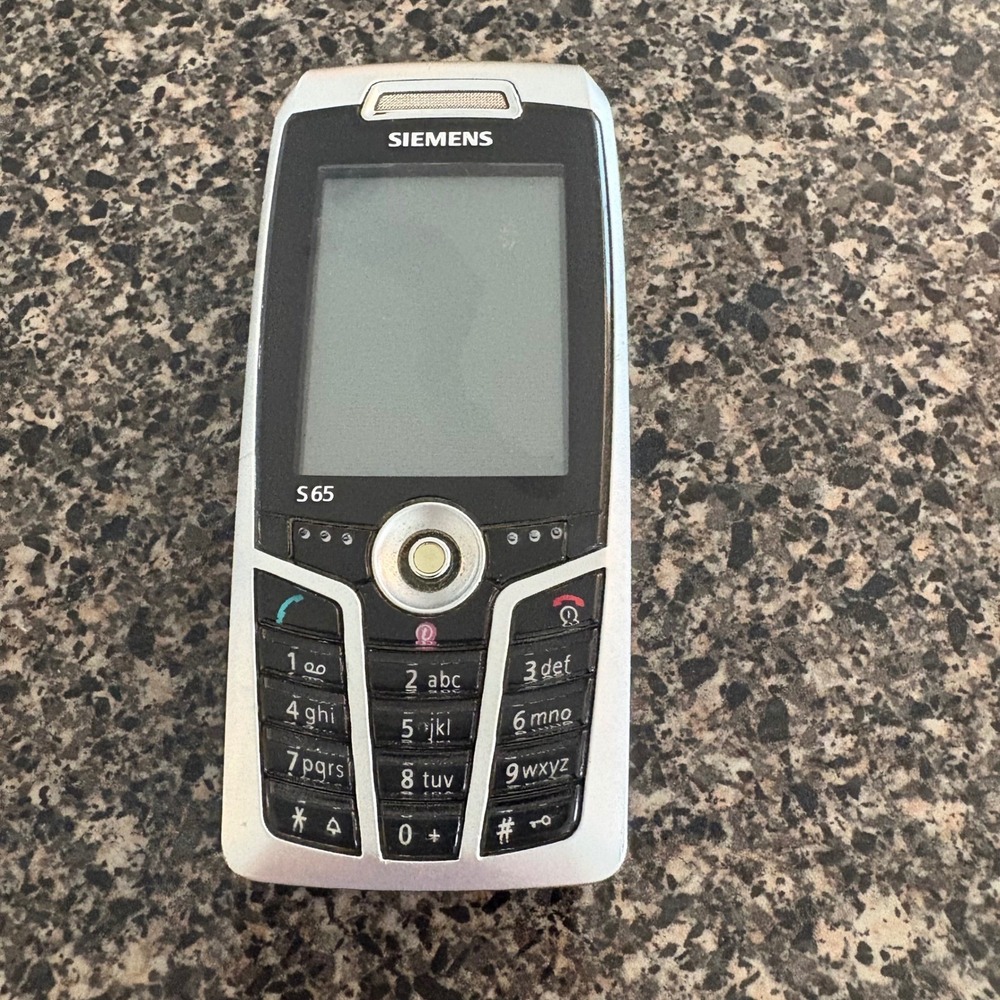 Vintage Siemens S65 Mobile Phone Silver Black Candybar Cell Phone for Parts